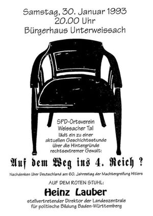 Plakat zum 10. Roten Stuhl